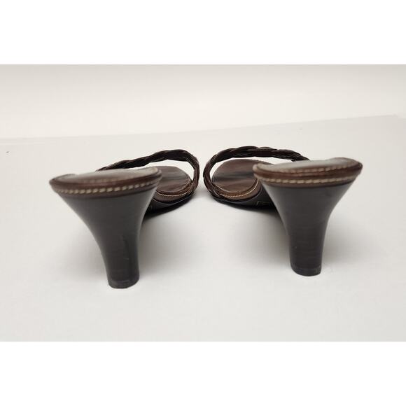 Harold's Tania Brown Leather Slide Sandals Size 6M - Picture 5 of 8